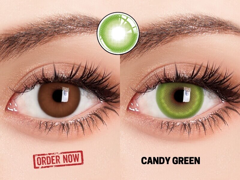 beacolors candy green contact lenses