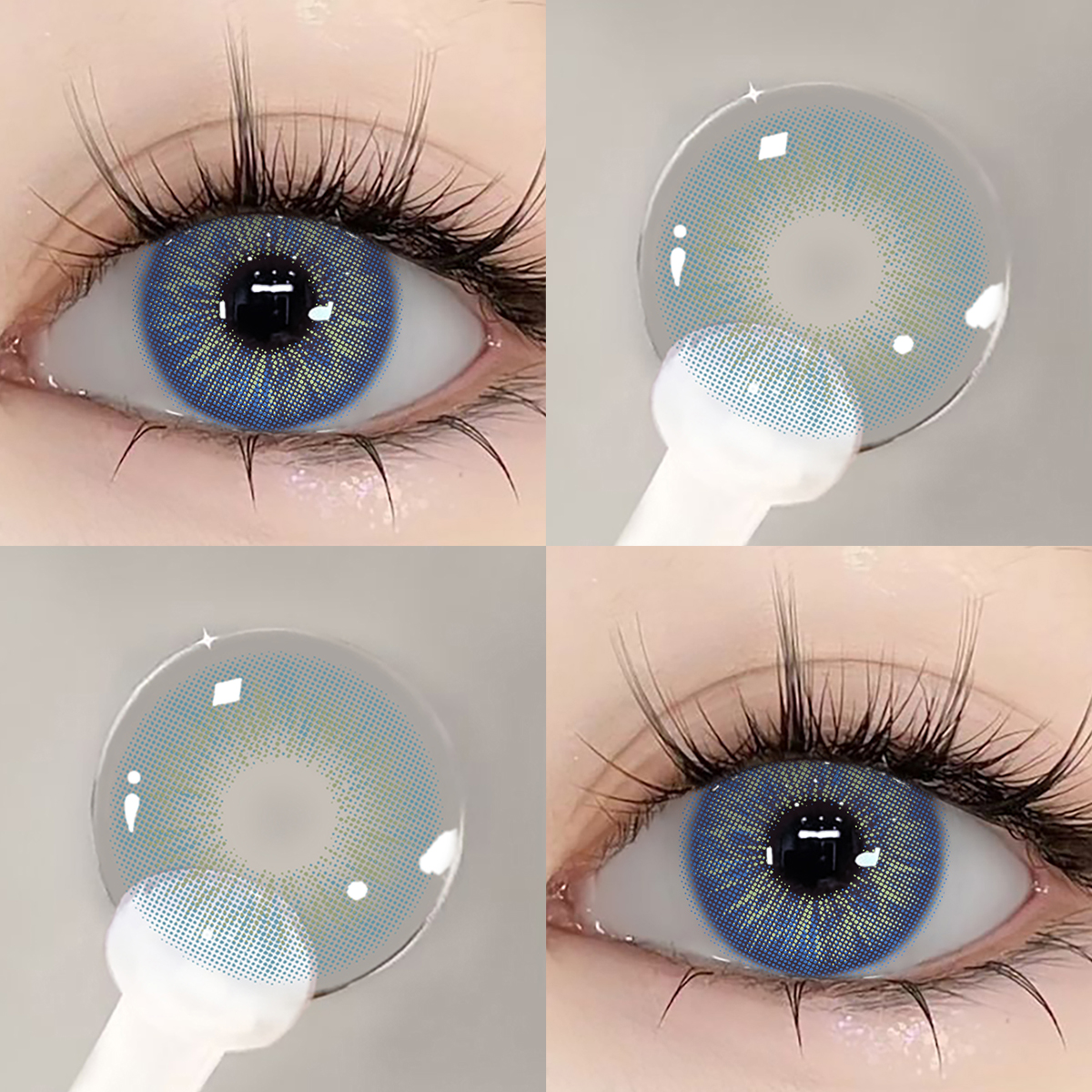 beacolors Tiffany Blue color contact lenses for dark eyes