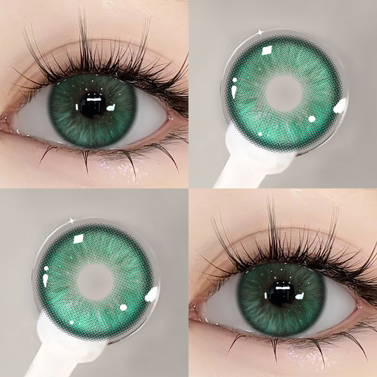 Beacolors Rose Green color contact lenses