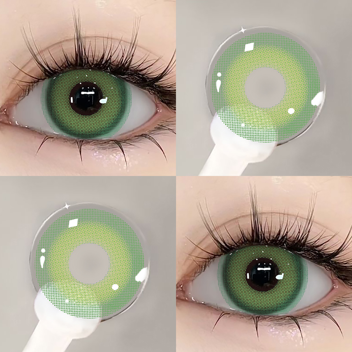 beacolors Pixie Green color contact lenses for dark eye