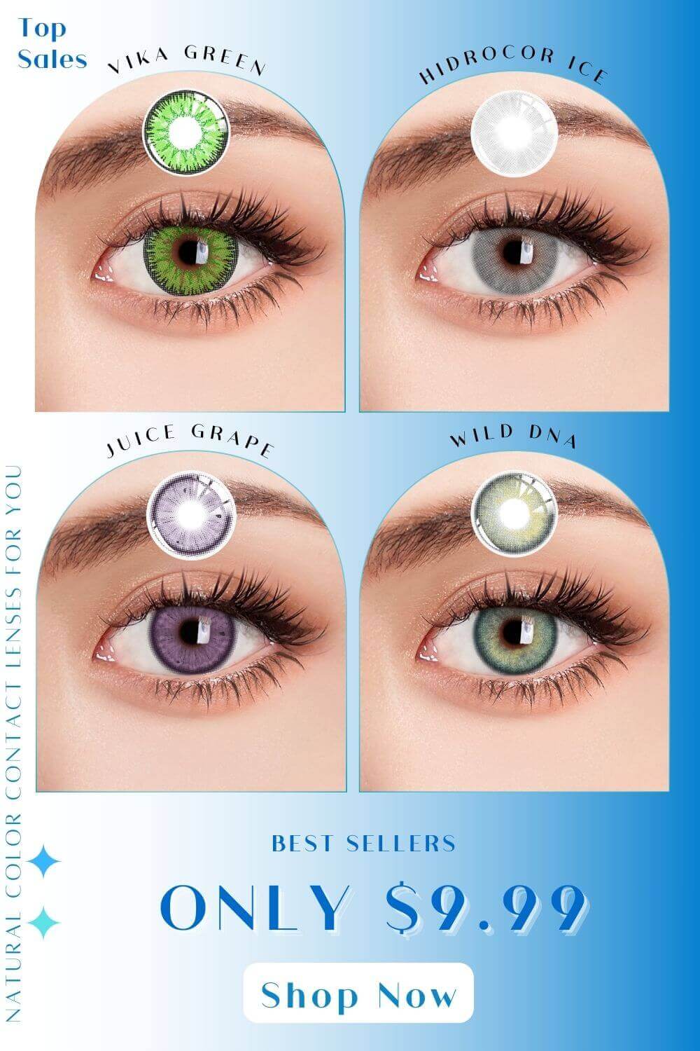 beacolors $9.99 color contact lenses for dark eye